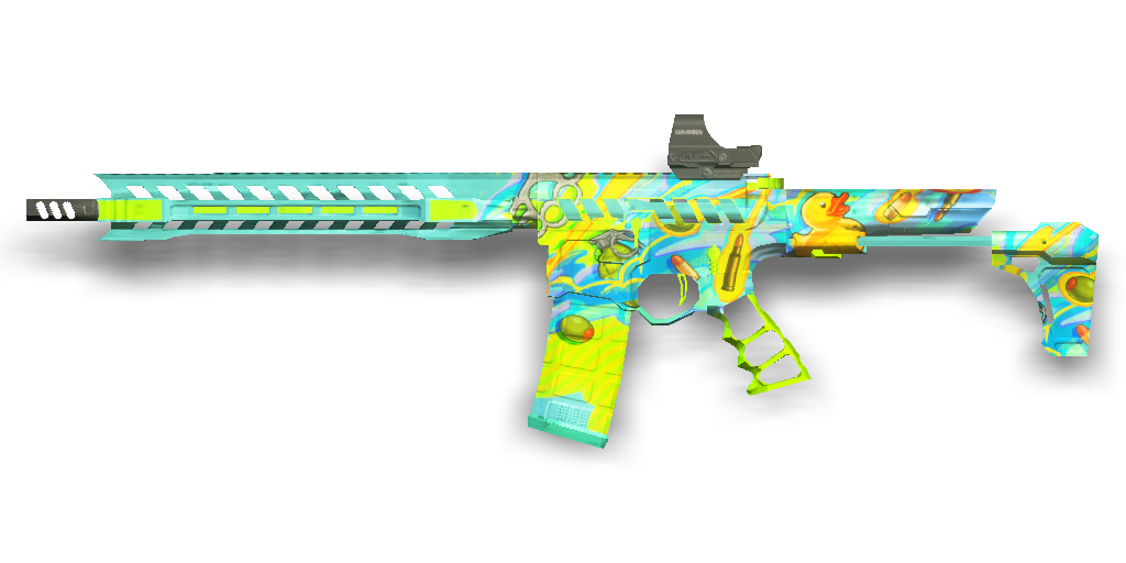 AR-15 rifle with Season 18 Bullet Storm skin